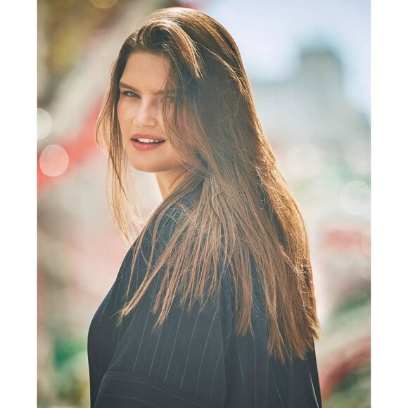 Vince Camuto Plus Size Metallic Stripe Short Sleeve Blouse Blk 1X NWT *SECONDS* - Picture 6 of 6